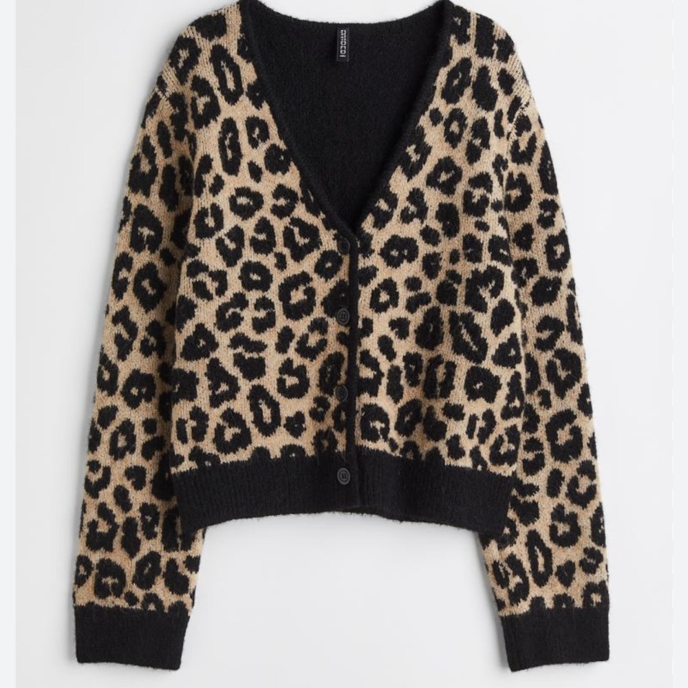 Leopard Print Button Up Cardigan Size Small